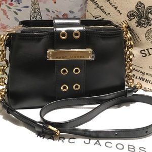 Marc Jacobs Lock And Strap Leather Crossbody